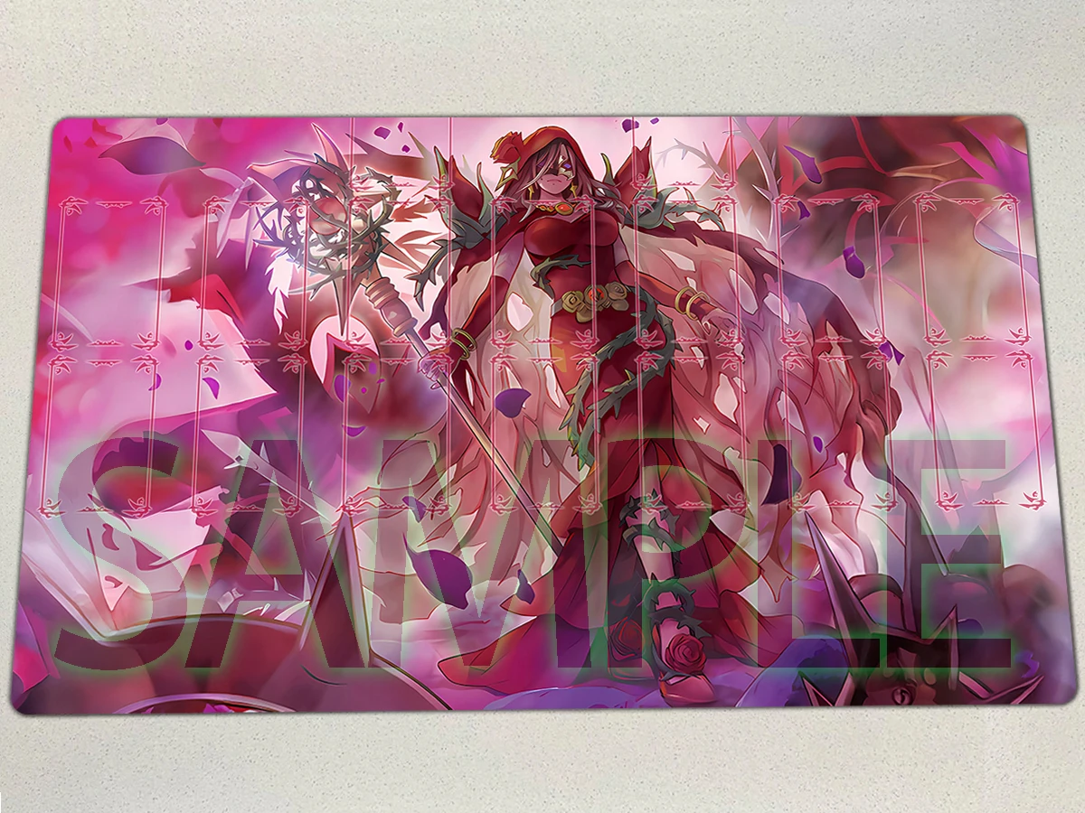 YuGiOh Akiza Izinski Playmat Rage Rose Witch TCG CCG Mat Board Game Pad Trading Card Game Mat Rubber Mousepad & Bag 600x350x2mm
