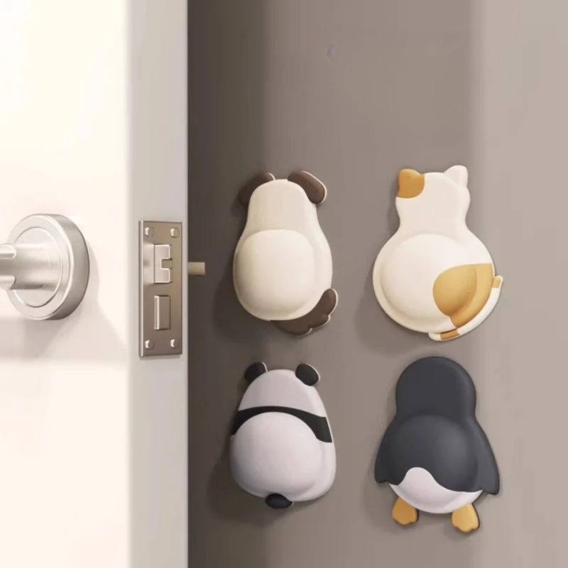 

Silicone Door Handle Cartoon Anti-collision Sticker, Silent Particle Refrigerator Door Sticker 5 Sets of 40