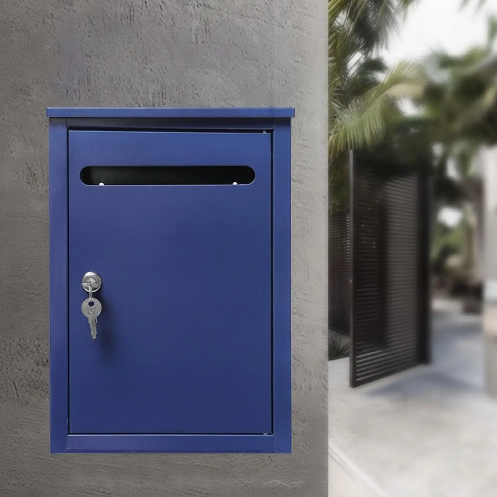 Wall-Mounted Suggestion Box with Lock Secure Lockable Wall-Mounted Mailbox Metal Mailbox with Keys Sturdy for Office, Home