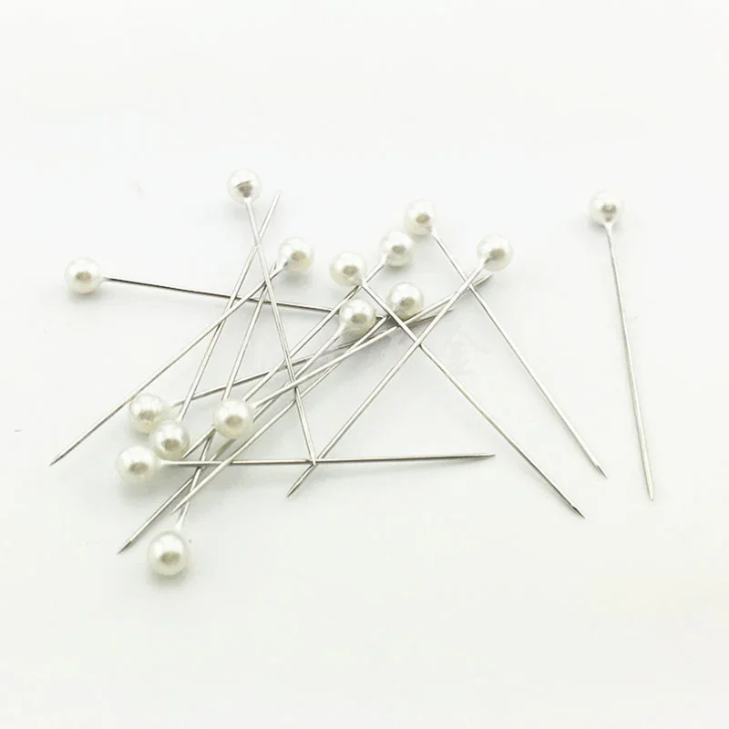 100pcs/box 36mm Round Pearl Head Dressmaking Pins Weddings Corsage Florists Sewing Pin Mixed Color Accessories