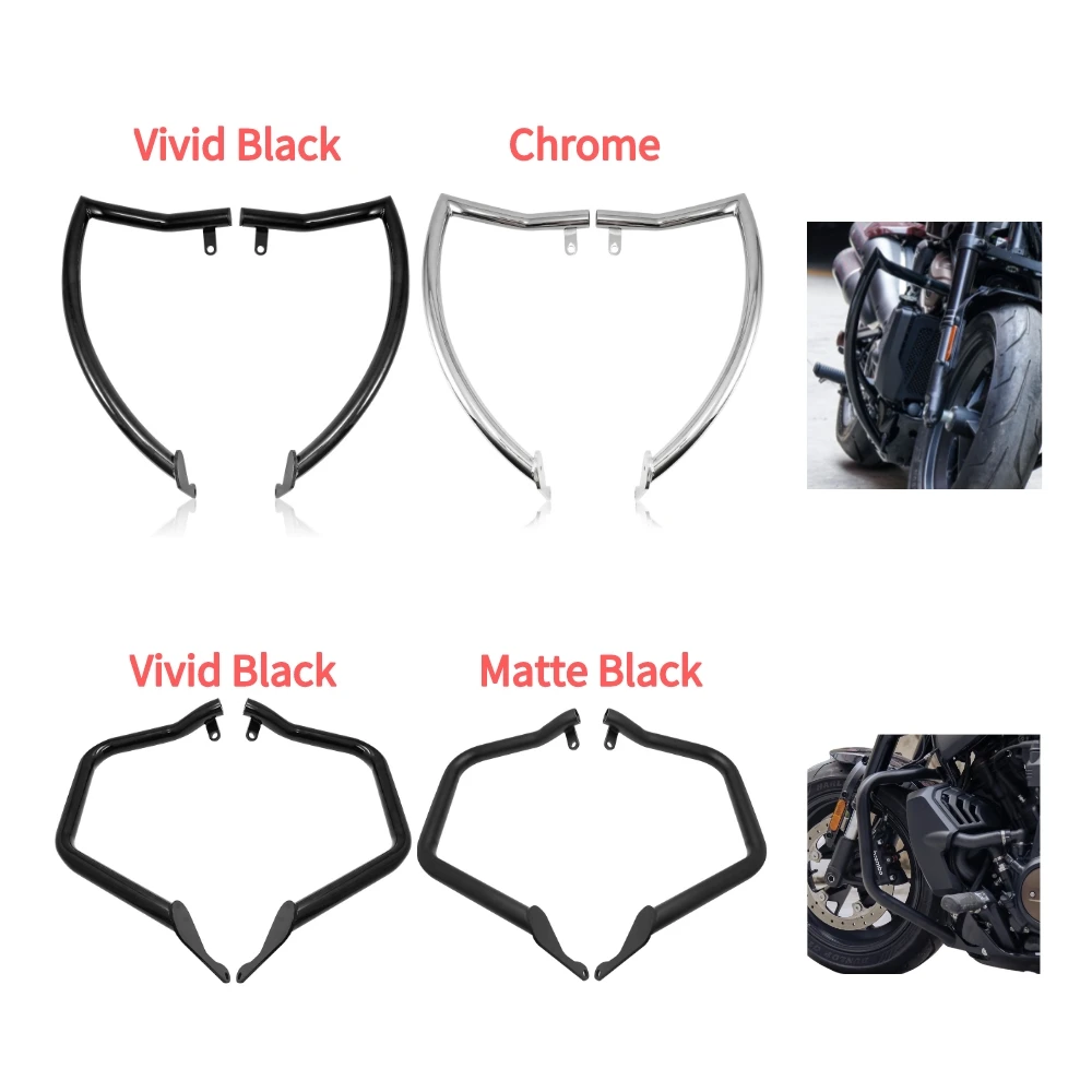 

Motorcycle Black For Harley Sportster S 1250 RH1250S RH 1250S Highway Crash Bar Engine Guard Front Bumper Leggings Knee Bars