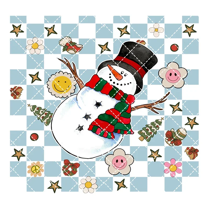 cadeau Kerstmis opstrijkbare warmteoverdrachtstickers voor kleding DTF pinted vinyl thermische applicaties wasbare T-shirt sticker