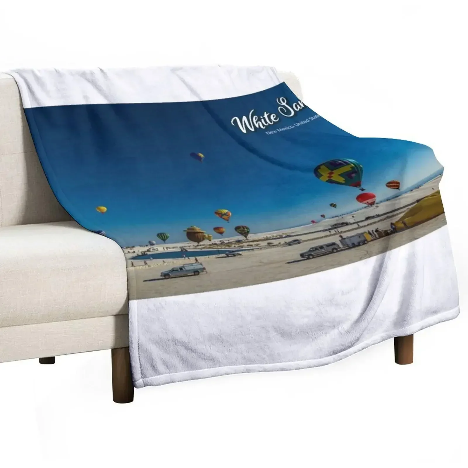 White Sands Hot Air Balloon Invitational Throw Blanket Custom Blankets For Baby Heavy Blankets