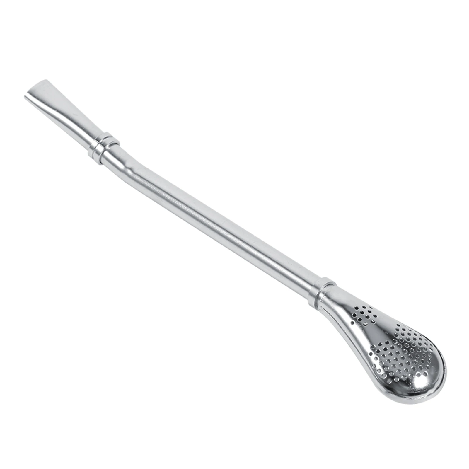 Dependable Stainless Steel Yerba Mate Tea Gourd Bombilla Drinking Straw Filtered Spoon Silver