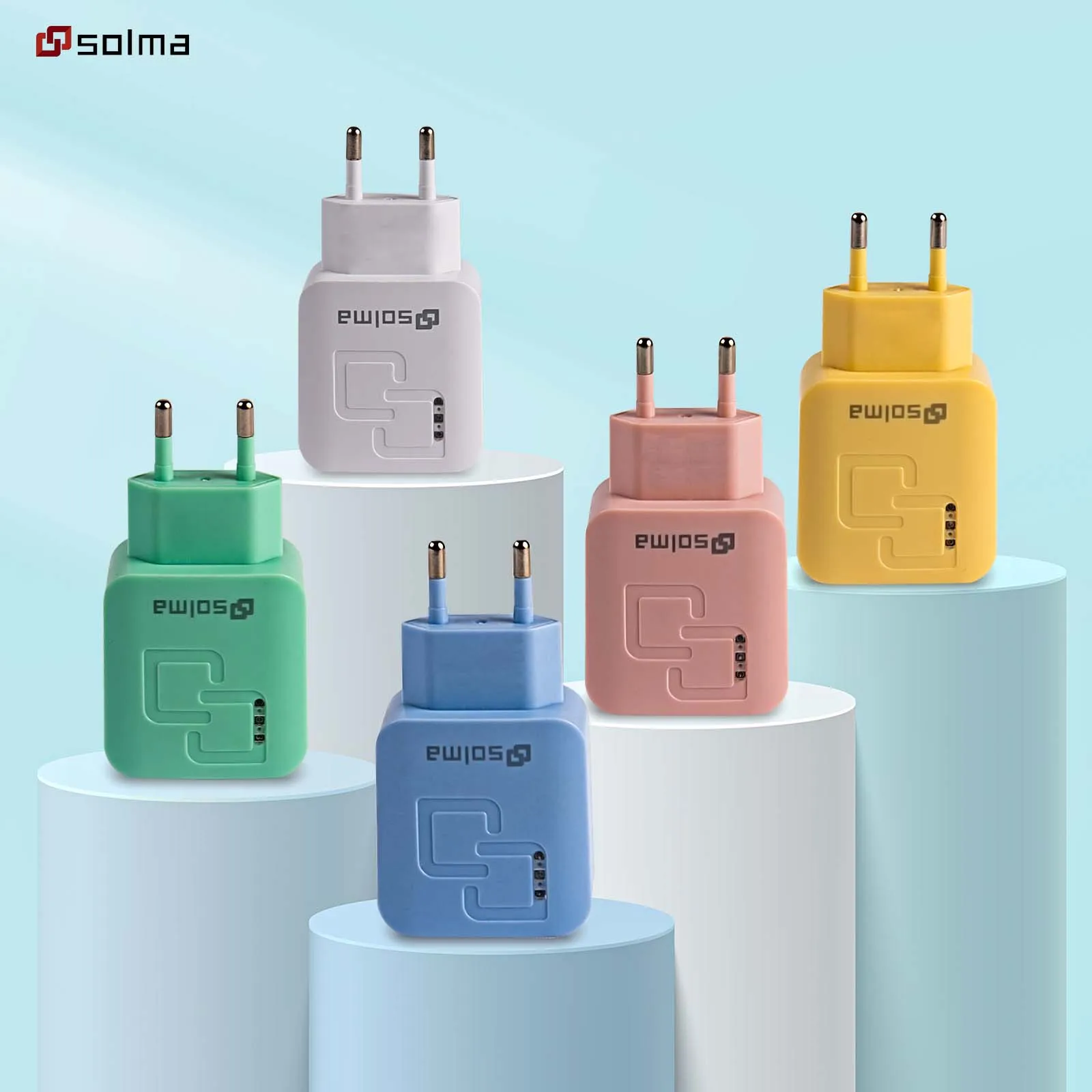 Adapter for Mobile Phone Travel Charger Charging Indicator Travel Multi Intelligent Head Luminous Port Battery Charger