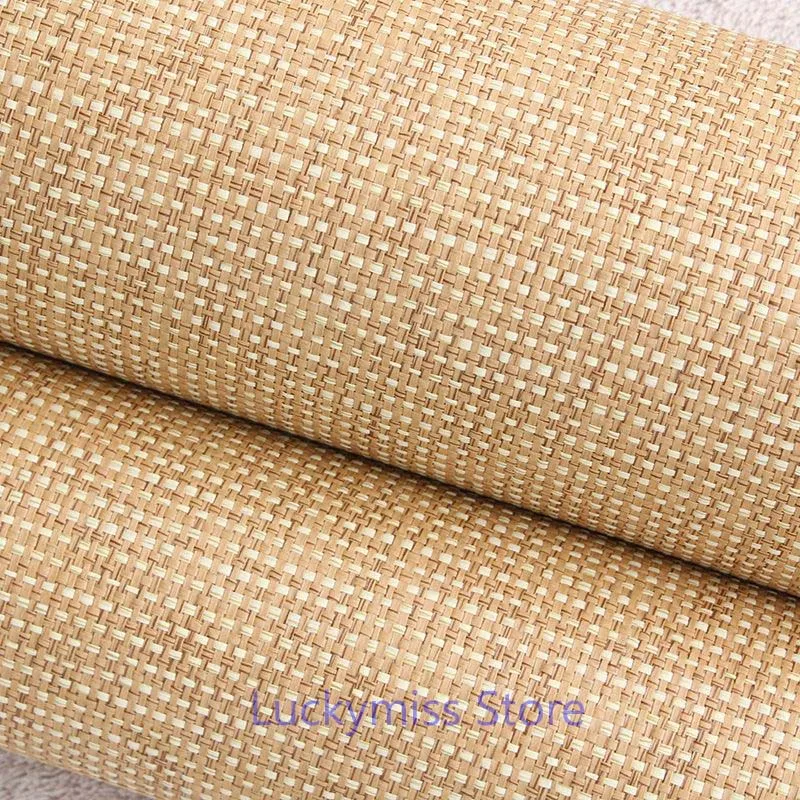 Handmade Woven Natural Grass Mat Material For Home Furniture Cabinet Chair Ceiling Decor Living Room Background Wallpaper