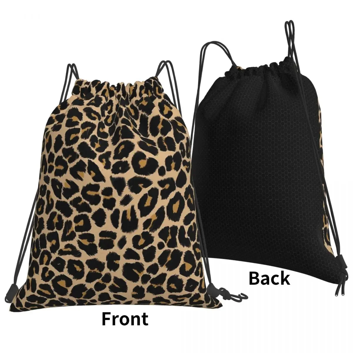 Portátil Drawstring Bundle bolso, leopardo impressão, cores tradicionais mochila, saco de esportes, bookbag para viagens e escola