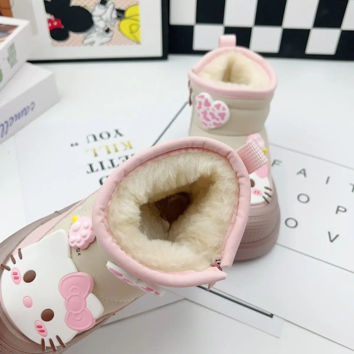 Kawaii سانريو مرحبا كيتي أفخم الاطفال الأحذية القطنية الخريف الشتاء رشاقته الكرتون أنيمي مارتن التمهيد نونسليب حذاء كاجوال فتاة هدية #5