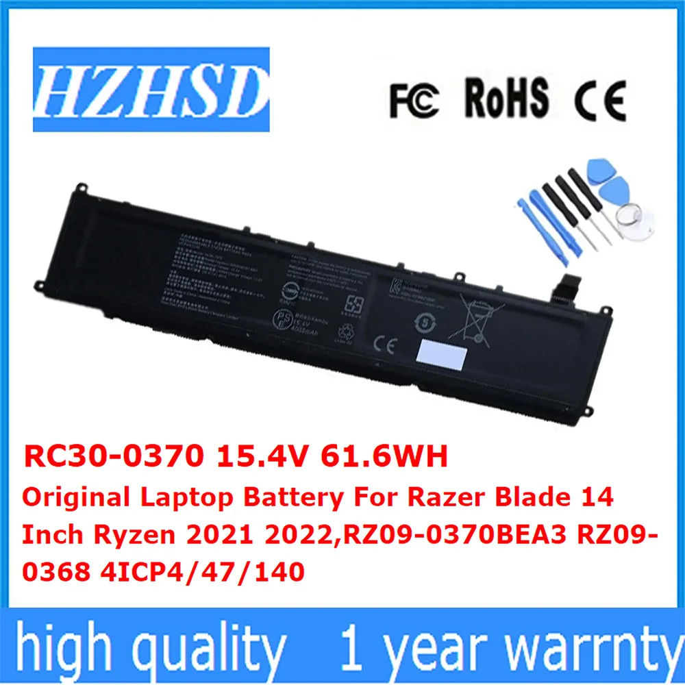 RC30-0370 oryginalna akumulator do laptopa 15.4V 61.6WH dla Razer Blade 14 Cal Ryzen 2021 2022,RZ09-0370BEA3 RZ09-0368 4 icp4/47/140