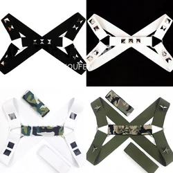 Nightclub Male Singer Elastic Muscle Strasp Rivets Chest Strap Sexy Sports Bandage Party Stage Theme Costumes WP