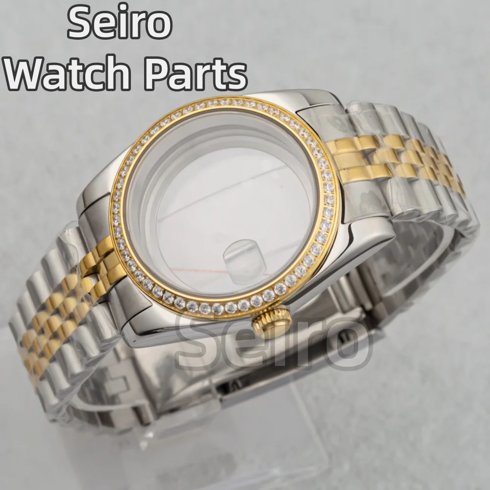 

36/39mm Silver Rose Gold Sapphire Glass Diamond Case Oyster Jubilee Watchband for Datejust NH35 NH36 ETA2824 PT5000 Movement