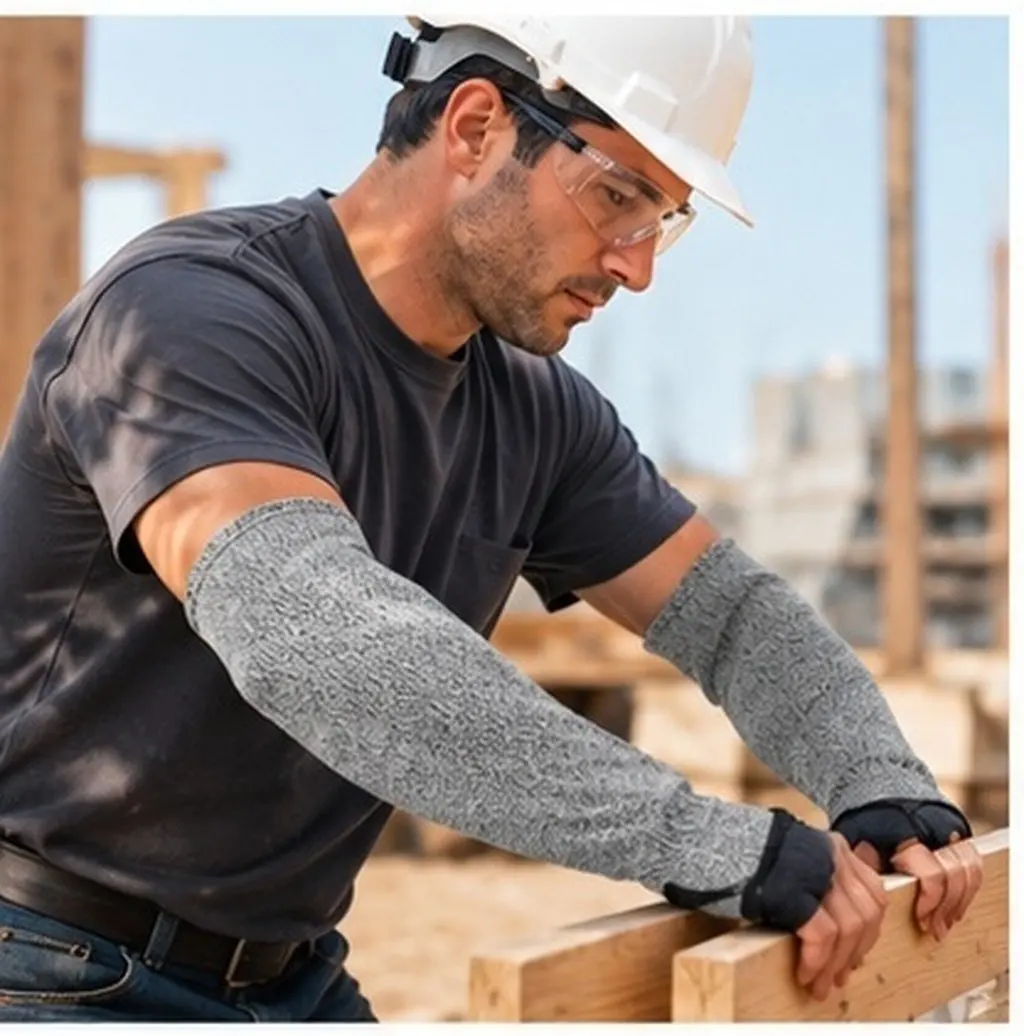 2Pcs Cut Resistant Arm Sleeve Thumb Hole Protective Slash Resistant Forearm Guard Work for Men Women