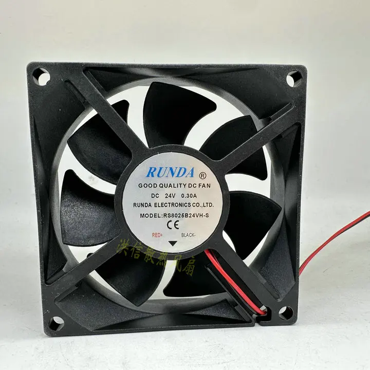 Ventola di raffreddamento a 2 fili RUNDA RS8025B24VH-S CC 24 V 0,30 A 80 x 80 x 25 mm