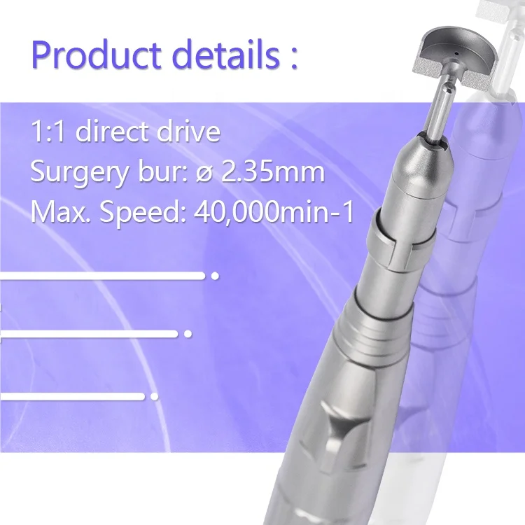 den tal 1:1 Surgery Straight Handpiece Stainless Steel Slow Speed Handpiece Contra Angle Medical Supplies Instrument