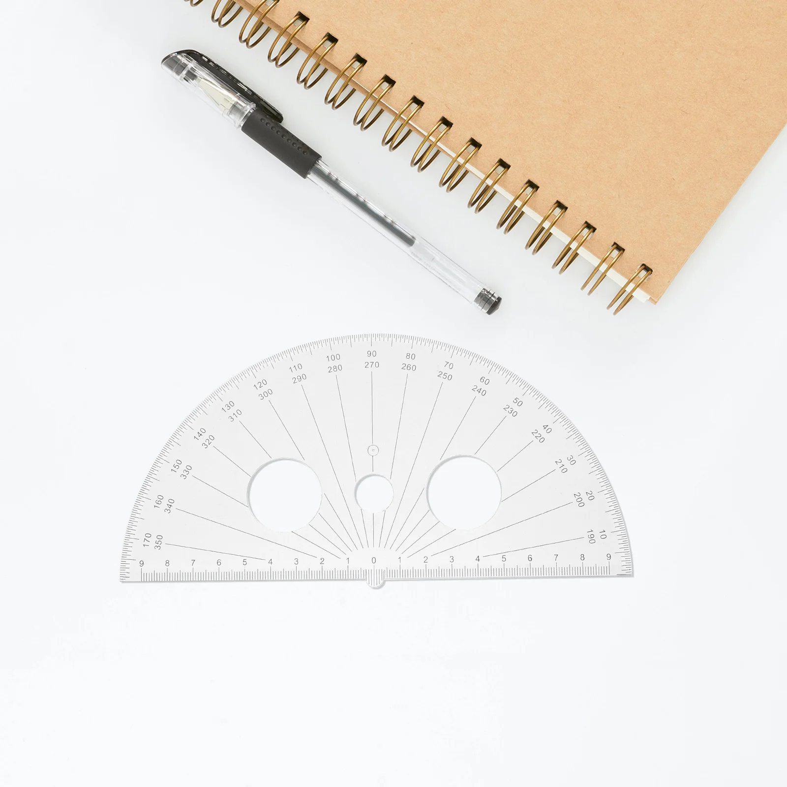 3pcs Multifunctional Protractor 180 Degree Clear Plastic Angle Ruler For Drawing Measuring Tool Student Geometry Math Use