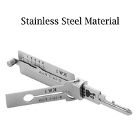 1Pc Silver Locksmith Tools 2 In 1 KW1 Lock Key Precision Hook and Pick Set Maintenance Repair Tool Car Unlocking Engineering