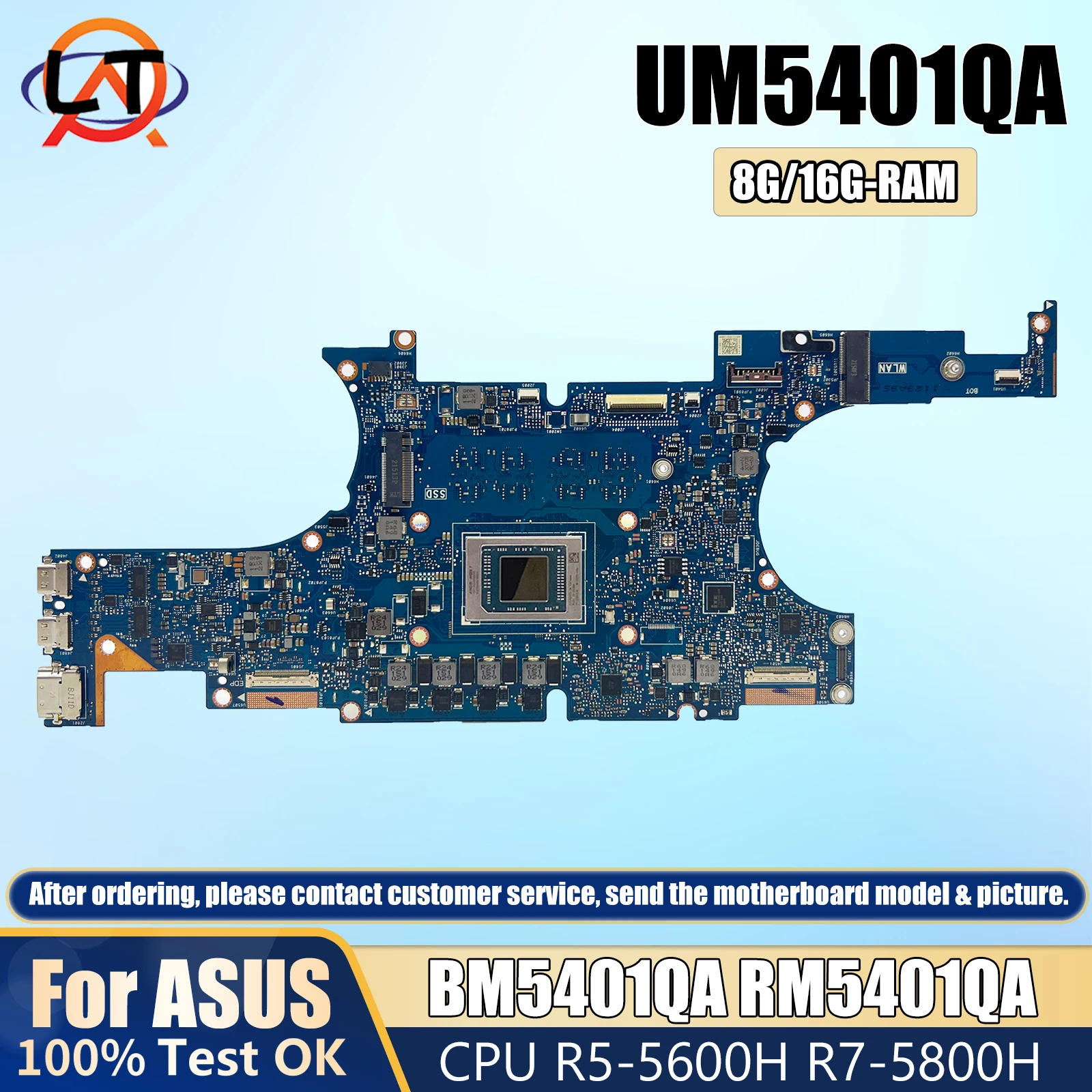 

UM5401 Mainboard For ASUS UM5401QA UN5401QA BM5401QA RM5401QA RN5401QA Laptop Motherboard R5-5600H R7-5800H 8G/16G RAM