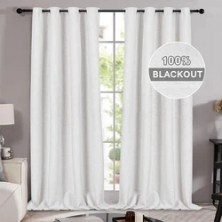 100% Blackout Curtains For 18 Colors For Bedroom Living Room Linen  Solid Color Thermal Curtains for Kitchen Window Treatment