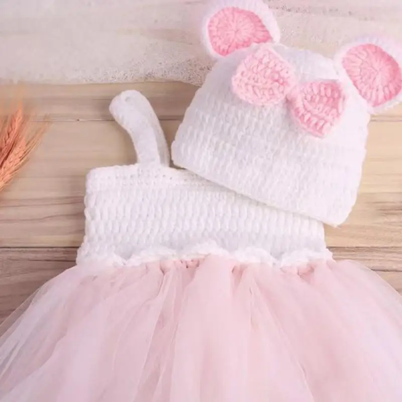 U13F ناعم ولطيف حديثي الولادة تول لبس قبعة أذن عصرية مع دعائم لباس الانزلاق من أجل مناسبة خاصة #2