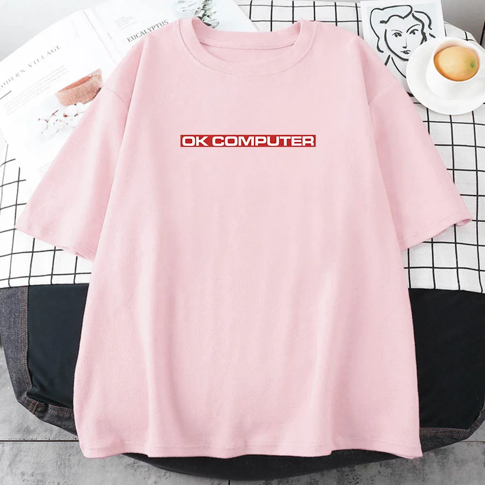 Radiohead OK คอมพิวเตอร์เสื้อยืดฤดูใบไม้ผลิ/ฤดูร้อนแขนสั้น O-คอ Tee-เสื้อผ้าฝ้ายคุณภาพสูงเสื้อผ้าผู้หญิง Casual พิมพ์ Tees