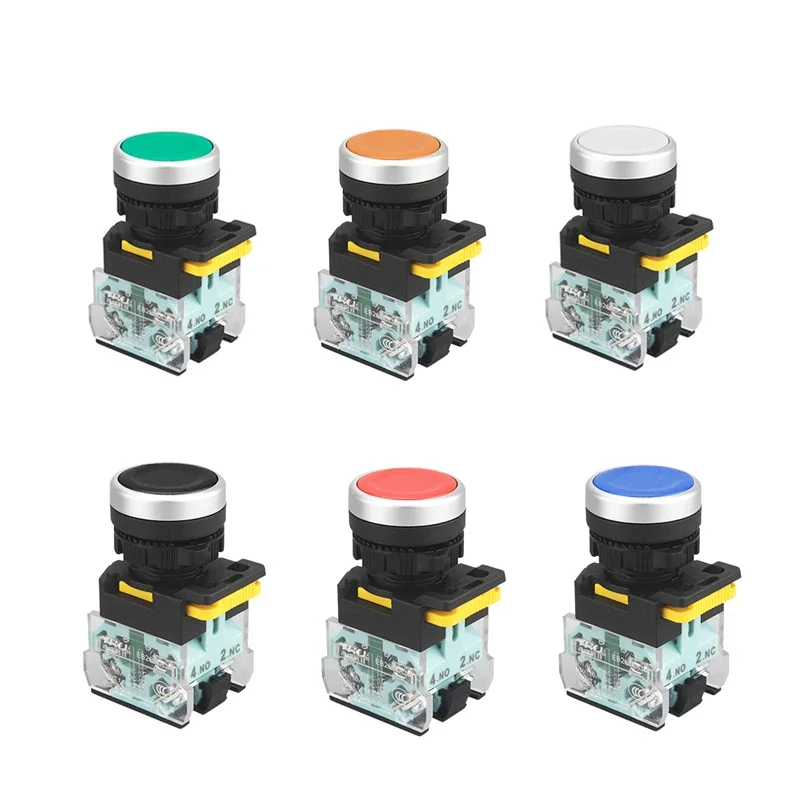 La38-11BN Push Button Switch Self-resetting/self-locking Red/Blue/Green/White/Black/Yellow Flame Retardant Enclosure