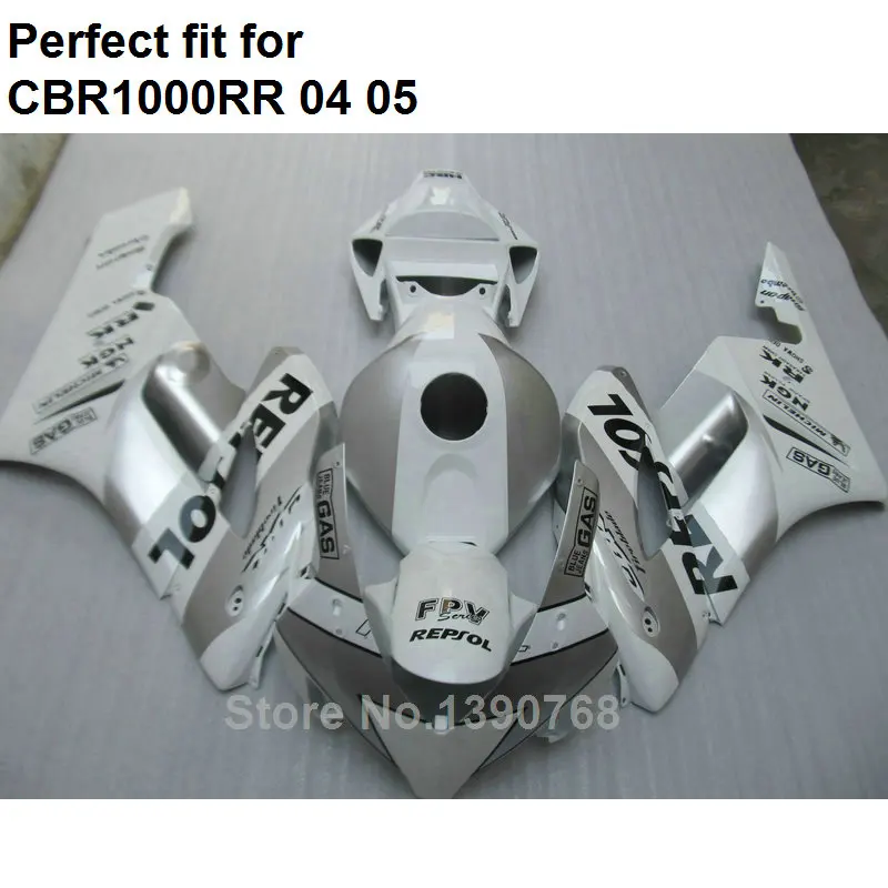 Hot sale fairings for Honda CBR1000RR 04 05 white silver motorcycle fairings set CBR 1000RR 2004 2005 NZ21