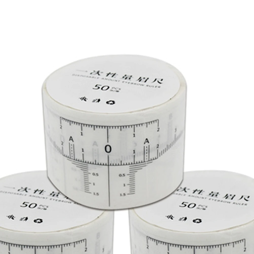 

50PCS Eyebrow Ruler Sticker Mini Vernier Caliper Measure Tool Disposable Gauge Shaping Trimming Easy Portable Travel Size