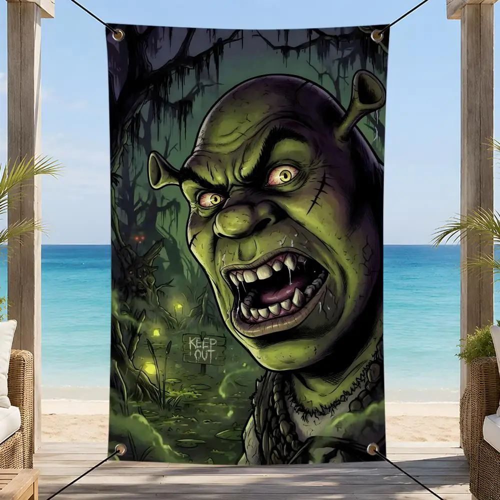 Film-Animations-Komödie Shrek Flaggen Innen- und Außendekoration Banner für Wand, Garten, Hof, Veranda, Terrasse, Haus, Party-Dekoration – Detail 10
