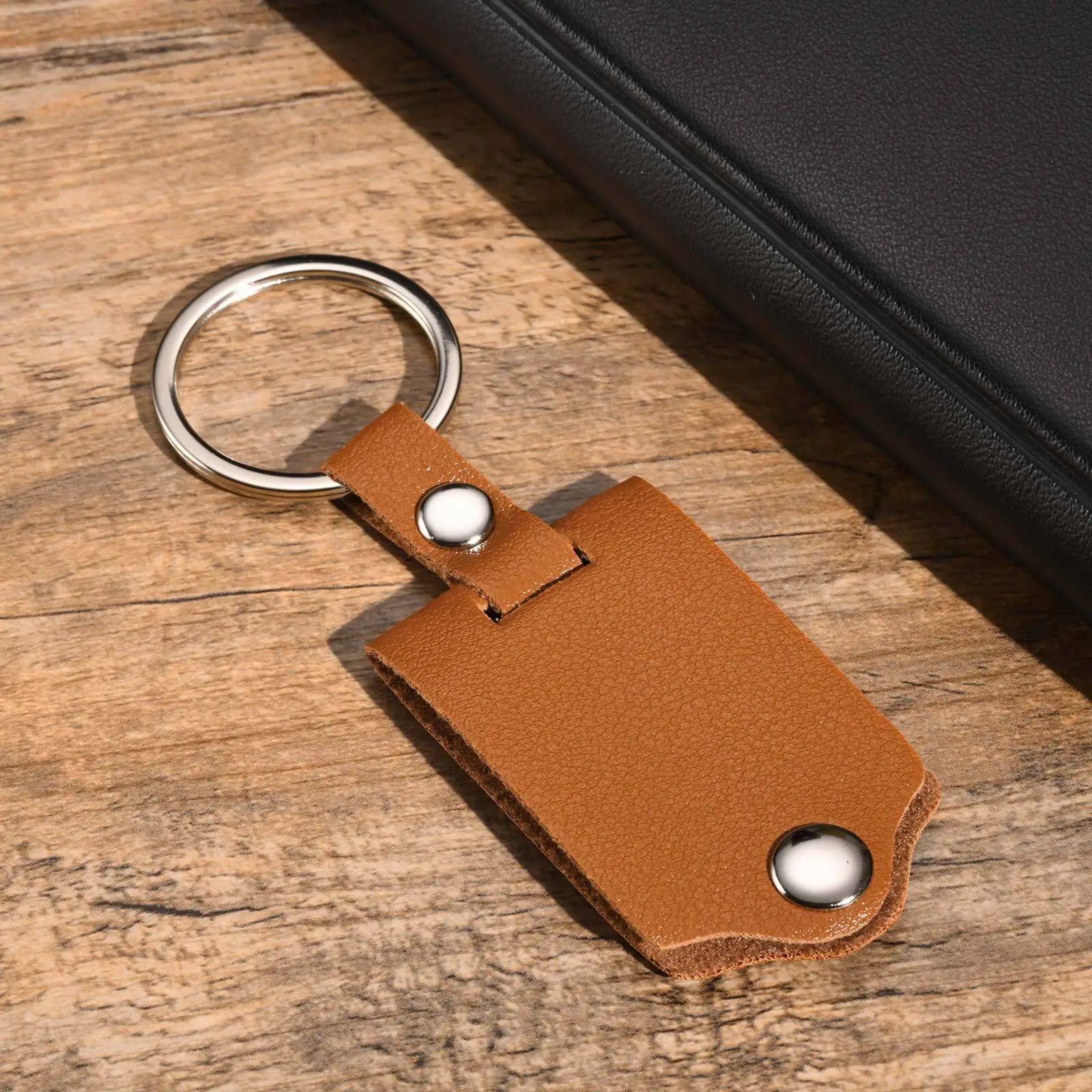 DIY Photo Picture Leather Keychain for Men Boys,Custom Words Image Key Ring,Thanksgiving Christmas Father Family Husband Gift