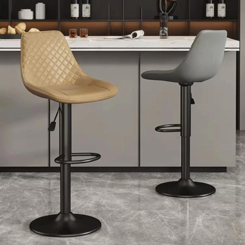 

Black Modern Bar Chairs Simple Back Nordic Adjustable Bar Chairs Designer Comfortable Sillas Para Barra De Cocina Furniture