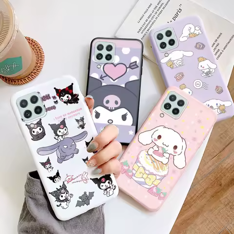 For Samsung Galaxy A22 4G A 22 A22S 5G Silicone Phone Case Cute Funny Sanrio Kuromi Melody Cartoon Coque Capa Soft Funda Bags