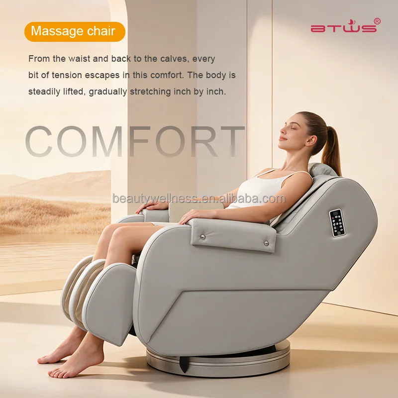 Btws Zero Gravity Rotating Massage Recliner With Foot Roller Calf for Relaxation