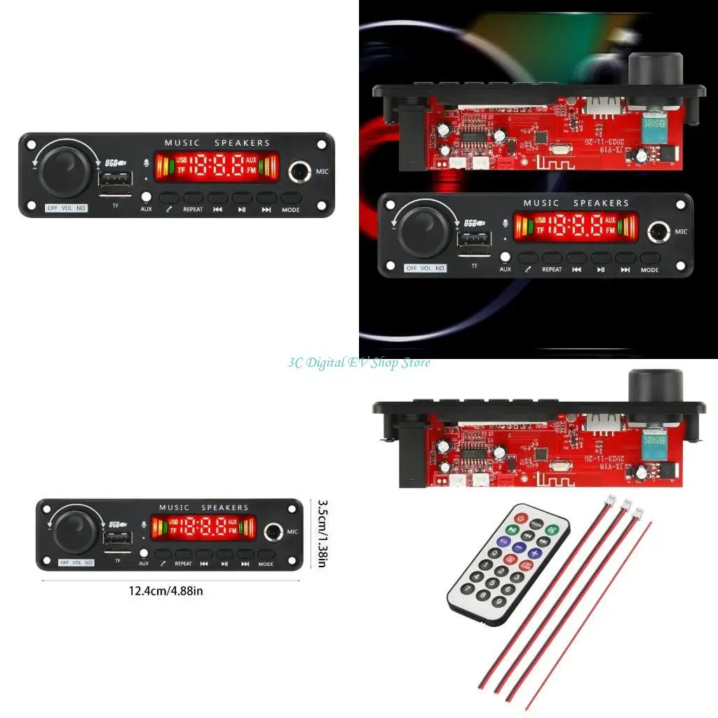 E74D 2x25W 50W Decoding Board Music Player Speaker Wirelessly Decoding for Singing
