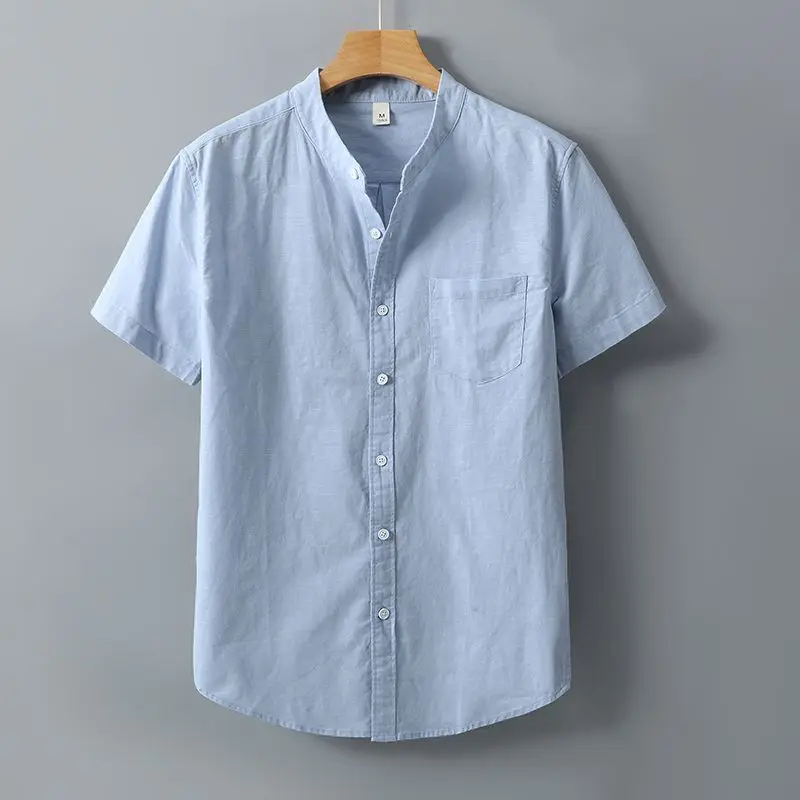 

Loose Men's Linen Shirt Short Sleeve Casual Summer Cotton Linen Feel Top Men's Fashion Outerwear Breathable Comfortable Fit