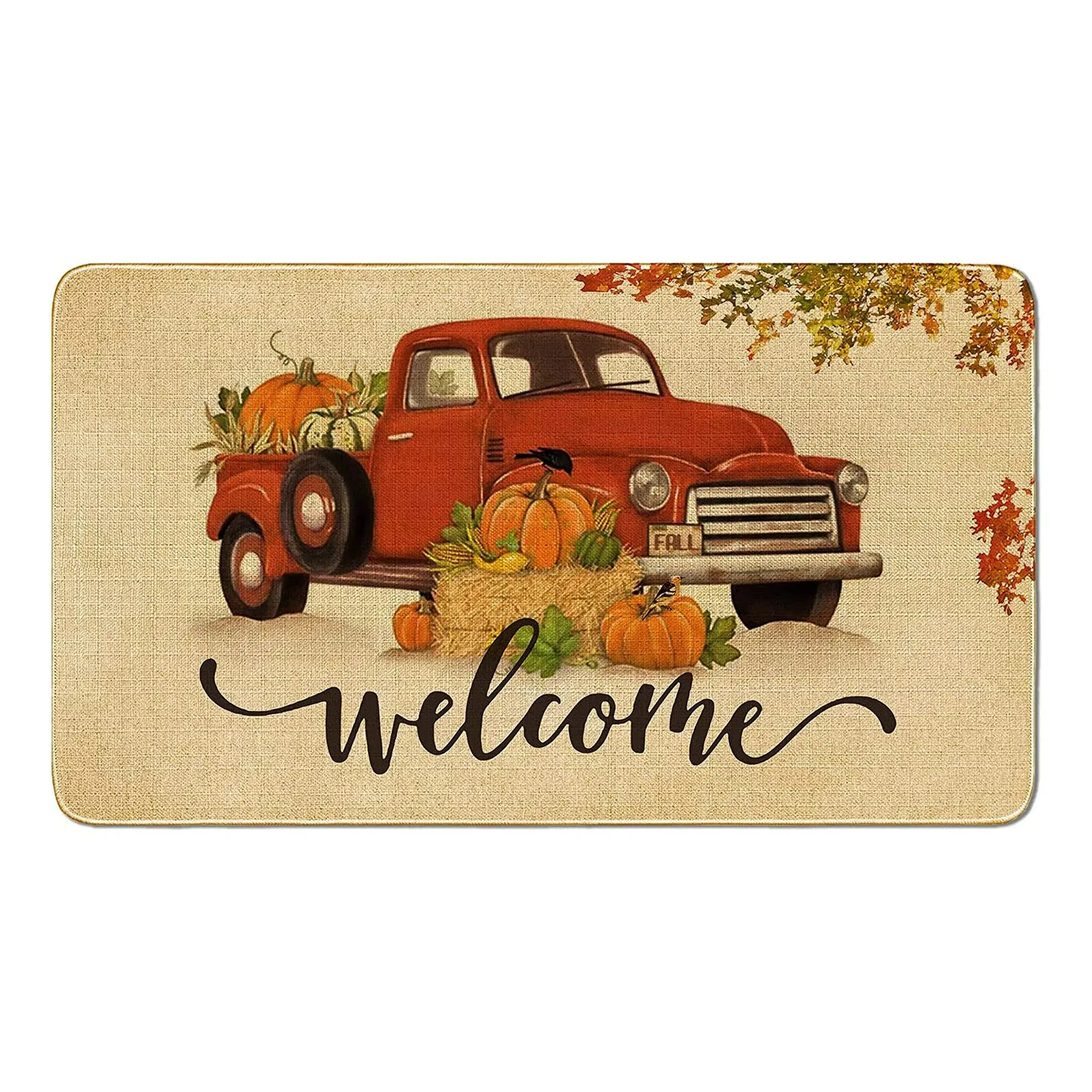 Entry Way Door Mat Indoor Thanksgiving Welcome Happy Ha Rvest Happy Fall Pumpkin Print Color Block Non Living Room Carpet 8x10