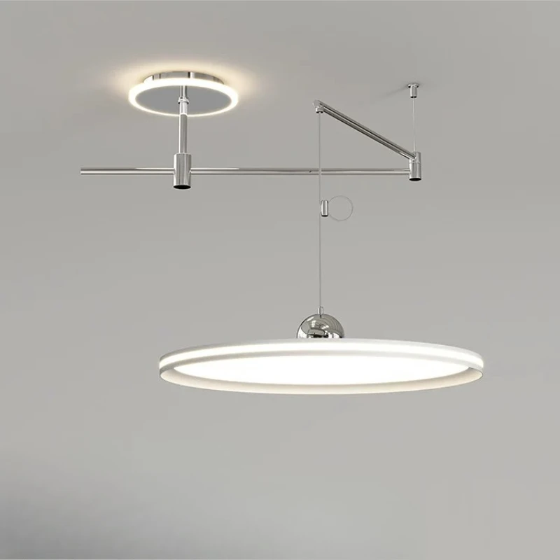 French Rocker Arm Flying Saucer Restaurant Pendant Light Dining Table Kitchen Island Bar Modern Designer Movable Hanging Lamps