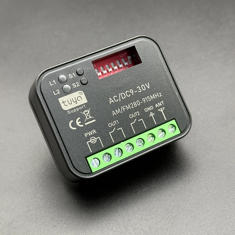 Tuya WiFi Accorto Ricevitore RX-MULTI 280MHz-868MHz Telecomando per cancello 9V-30V 85V-250V Apriporta da garage Barriera Trasmettitore 2CH