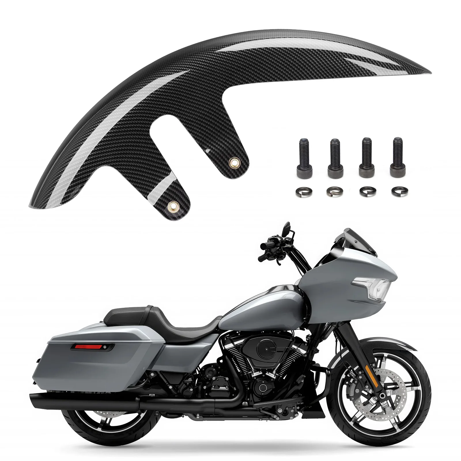 Motorcycle Front Short Chopper Mudguard Wrap Front Mudguard for Harley Touring Road Glide Street Glide CVO FLHXU 2023 2024 2025