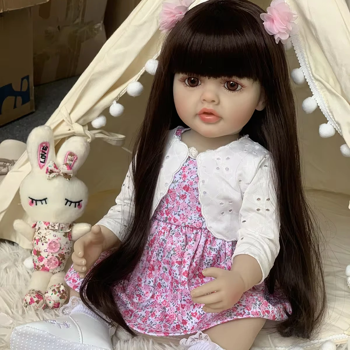 Wholesale in Stock Recien Nacido Brown Girl Kits Sale Clothes Toddler Girls Silicone Newborn Baby Reborn Dolls