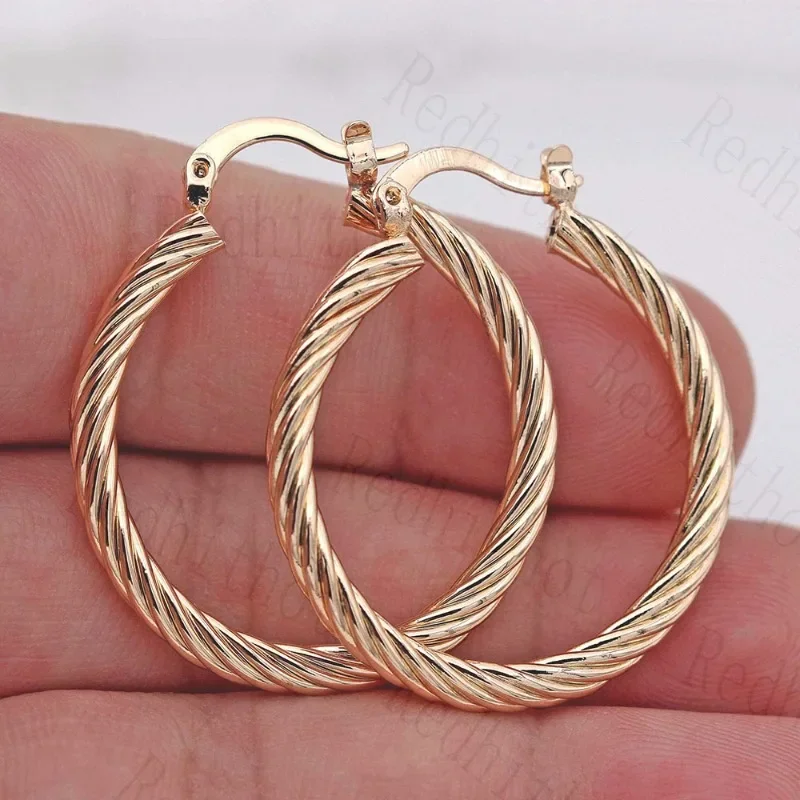 Trendy Large Hoop Earrings for Women's Earrings Gold Filled Geometry Concave and Convex Women Pageant Wedding Gift Accessories