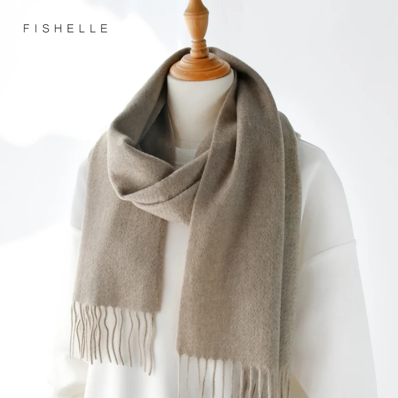 luxury solid color 100% cashmere scarves women and men narrow short small scarf fashion warm shawl luxury grey scarfs winter