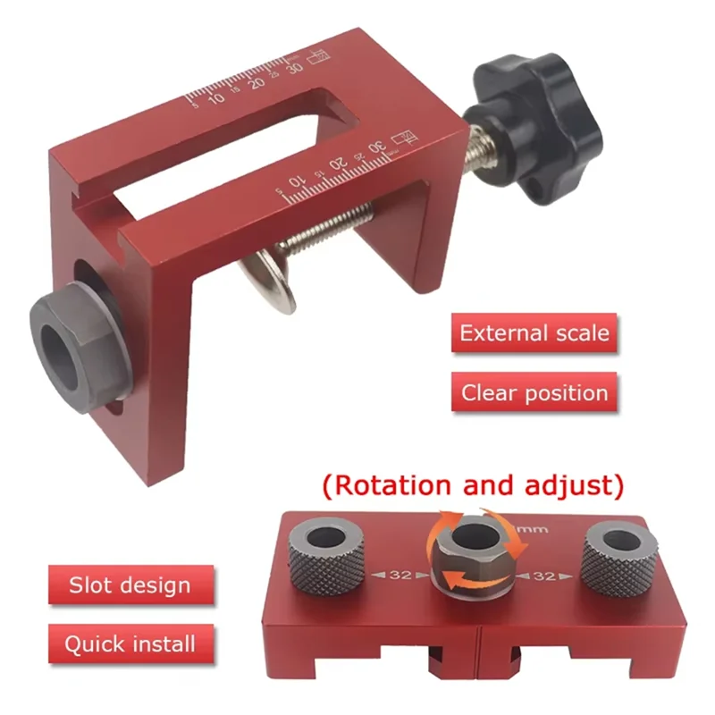 

SYW-Universal 3 In 1 Woodworking Doweling Jig Kit Pocket Hole Jig Locator Drill Guide For Cabinet Furniture Assembly