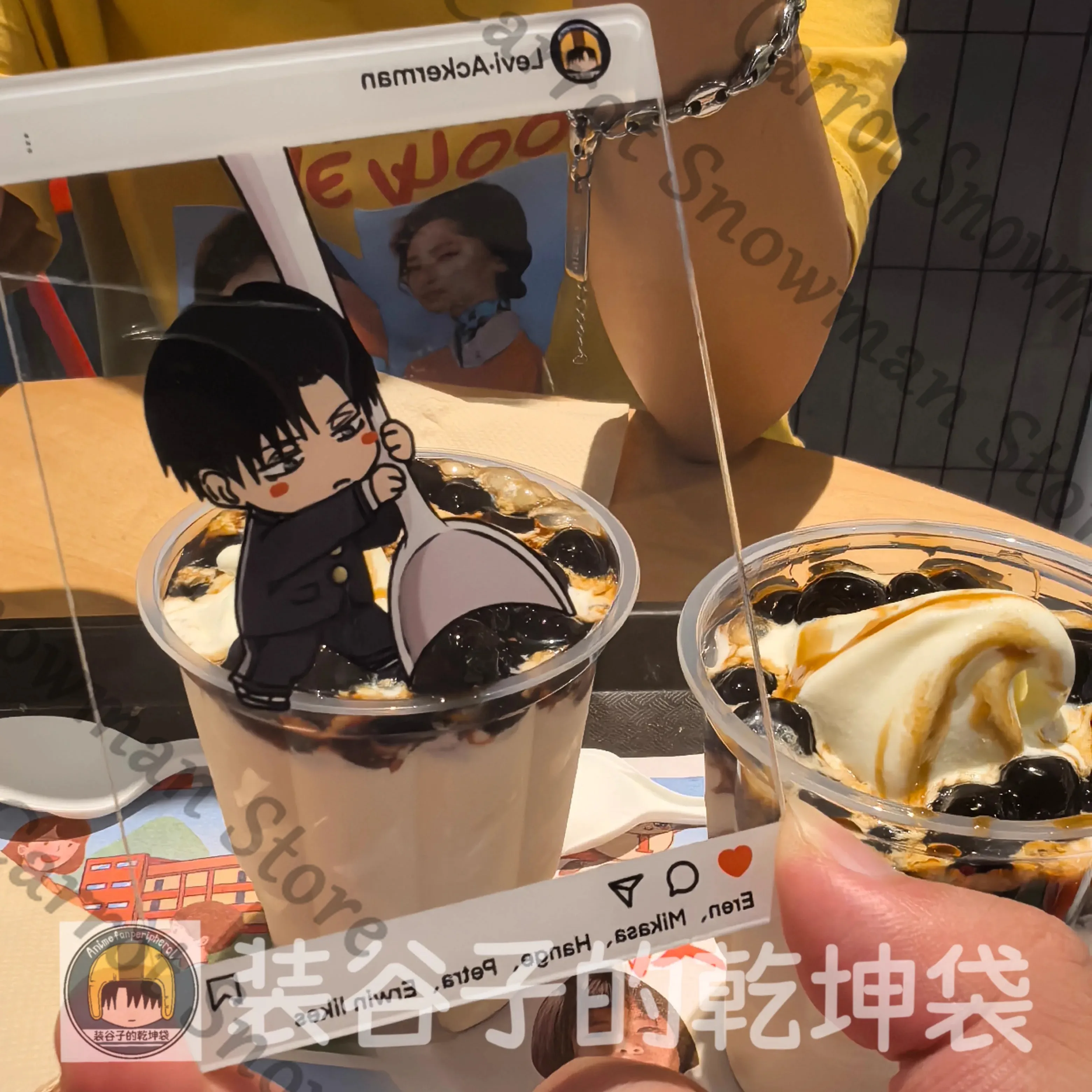 Attack on Titan Levi Ackerman Anime Transparent Card Acrylic Through-card Take Photos Cospaly Cartoon Gift Decorate