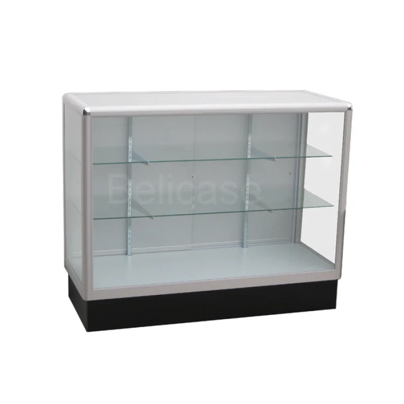 Customized-Fashion Products Showcase Keep Candy And Sweets Rotating Aluminum Display Wooden Glass Showcase