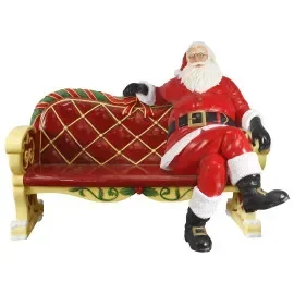 commercial fiberglass giant large waterproof outdoor Christmas life size santa clause sleigh decorations for sale