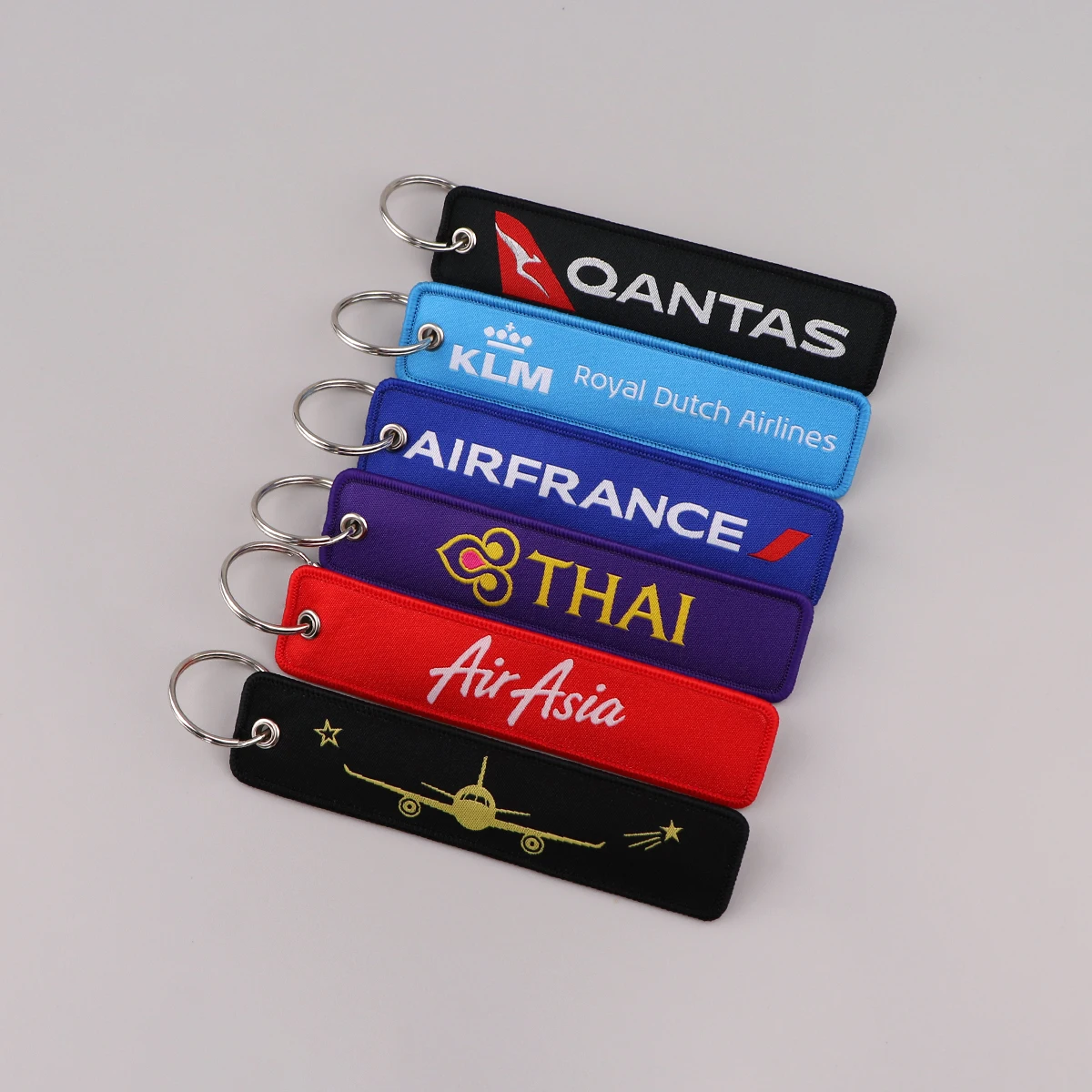 Airline Logo Keychain for Cars Backpack Key Holders CABIN CREW Fashion Embroidery Keyrings Key Tag Jet Tag Accessories Gift 1pcs view 2