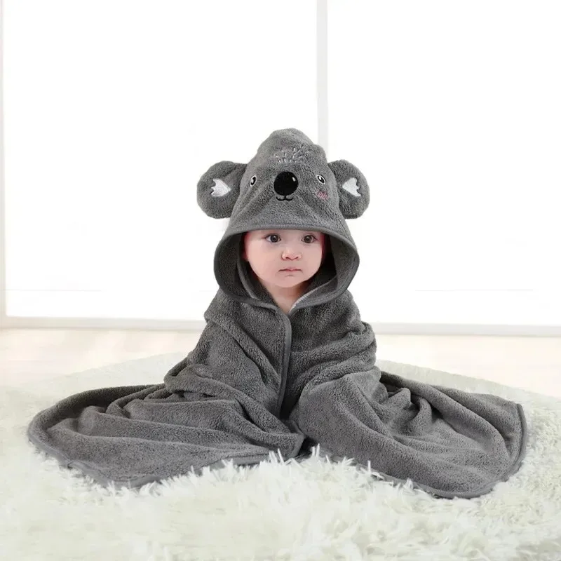 Toddler Baby Hooded Towels Newborn Kids Bathrobe Super Soft Bath Towel Blanket Warm Sleeping Swaddle Wrap for Infant Boys Girls