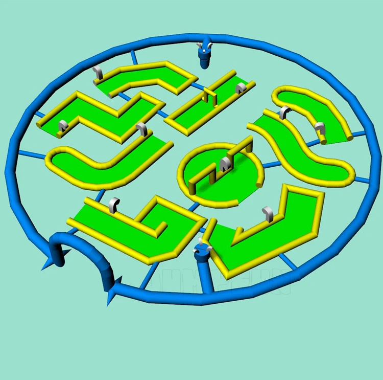 

9 Holes Inflatable Golf Track 16m Diameter Giant Inflatable Mini Golf Course Children MINI Golf Games Inflatable Field