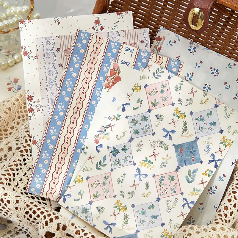 30pcs double-sided plaid Decor Scrapbook Vintage Material Paper Kit DIY Junk Journal Collage Photo Album Retro Background paper