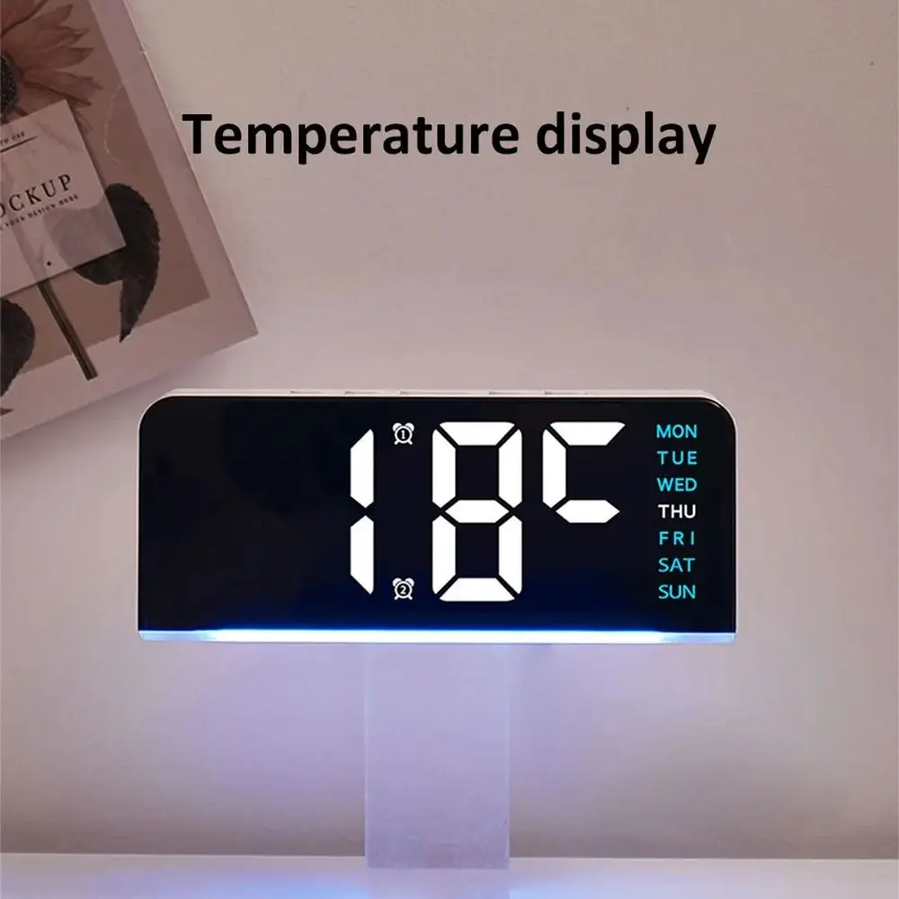 

Large Display Digital Alarm Clock Dual Alarms 4 Levels Brightness Electronic LED Clock Large Number Display Date Week Display